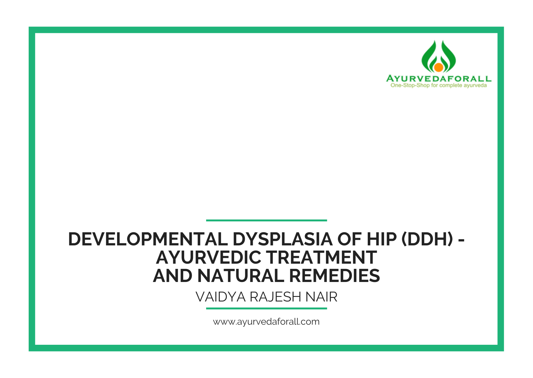 Developmental Dysplasia of Hip (DDH) Ayurvedic Treatment, Diet